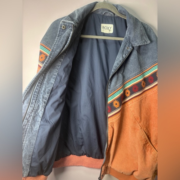 Roxy Good Old Days Colorblock Cotton Corduroy Bomber Jacket Size M - Picture 5 of 12